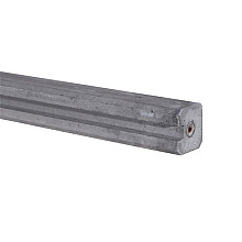 3-sponning paal betonschutting + schroefbus 11,5x11,5x130 (sponning 72 cm) Grijs*