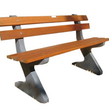 Parkbank voet Antraciet compleet met Bangkirai hout 195x83x40 cm