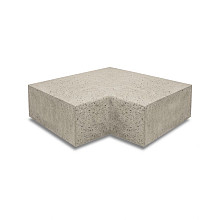 ArtiStone hoekstuk traptreden 90° binnen 37x15 Greige