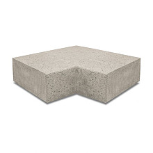 ArtiStone hoekstuk traptreden 90° binnen 40x20 Greige