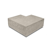 ArtiStone hoekstuk traptreden 90° buiten 37x15 Greige