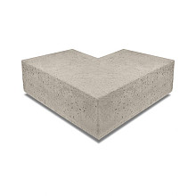 ArtiStone hoekstuk traptreden 90° buiten 40x20 Greige