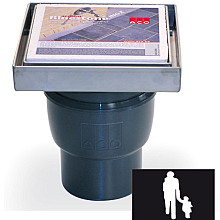 BlueStone put RVS opzet 20x20 + onderuitlaat Ø 11 en stankslot