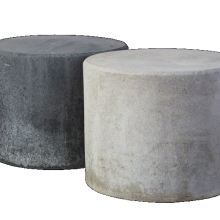 Poef rond 50x40 cm zwart