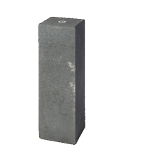 Poer oudhollands 20x20x60 1 schroefhuls M16 zwart