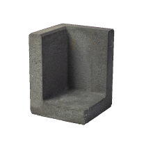 L-hoekelement 30x30x40 zwart