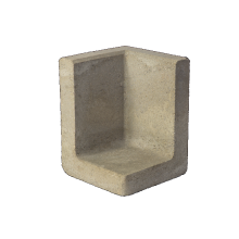 L-hoekelement 40x40x60 grijs