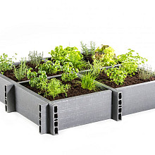Moestuinbak Grijs 120x120x22cm