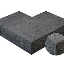 Schellevis Traptrede hoekstuk 40x20 buiten 90° grijs massief