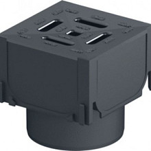 Aco  hoekelement zwart met rooster met spie 110