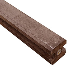 Eindpaal betonschutting + schroefbus 11,5x11,5x130 (sponning 72 cm) Taupe*