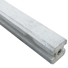 Eindpaal betonschutting + schroefbus 11,5x11,5x200 (sponning 108/144 cm) wit