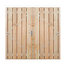 Dubbele poort douglas (compleet met 1 slot, bovengrendel en grondgrendel) 300 x 195 (2 x 150) (bxh)