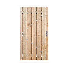Poort compleet douglas (muurbalk, slot, deurkruk) 130 x 195 cm (bxh)