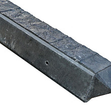 3-sponning paal granietmotief Punt 10x10x275 (sponning 74 cm, tbv 2 platen) Antraciet