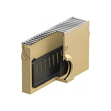 Euroline vuilvanger + verzinkt stalen sleufrooster 50cm + emmer