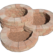 Pilestone ronde plantenbak Mont Blanc 23/17x21,5x10 cm