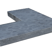 Afdekplaat/vijverrand Blue moon honed linea hoek 50/50x25x3 - maandprijs