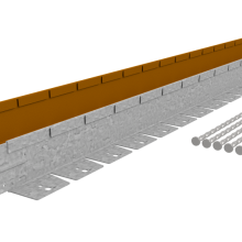 Flexline 75x2200 mm, Weervast (corten) incl. per strip 3 grondnagels en verbindingsplaat