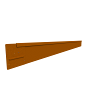 Rigidline 150x2200 mm, Weervast (corten) incl. 3 platte grondpennen en verbindingsplaat