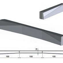 Trottoir verloopband 13/15x20-10x20 links grijs vis/h&d