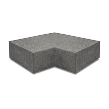ArtiStone hoekstuk traptreden 90° binnen 40x20 Antraciet