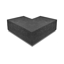 ArtiStone hoekstuk traptreden 90° buiten 40x20 Carbon