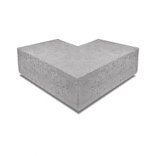 ArtiStone hoekstuk traptreden 90° buiten 40x20 Grijs