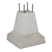 Betonpoer grijs glad (20x20)x(45x45)x51 cm + 4 draadeind M16 (met voet) draadiend 150 mm h.o.h.