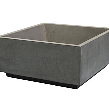 Plantenbak 75x75xH35 Antraciet glad vierkant + voet 5 cm