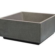 Plantenbak 100x100xH50 Antr.glad, vierkant + voet 5cm