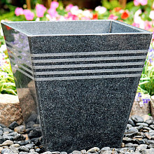 Bloembak Low pot air bus 20x20x20 Black taps