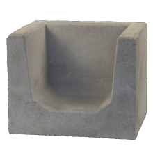 U-hoekelement Grijs 40x50x40 cm