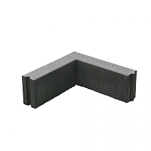 Opsluitband hoekstuk 12x25x45/45 90° zwart h&d K