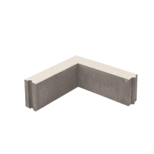 Opsluitband hoekstuk 12x25x45/45 90° grijs h&d K