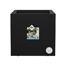 Elho vivo next vierkant 40 living black (lxbxh) 39x40x38 cm + wielen