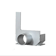 Sleufgoot aluminium Sidedrain/75 eindstuk links + uitloop 50 mm
