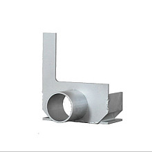 Sleufgoot aluminium Sidedrain/75 eindstuk rechts + uitloop 50 mm