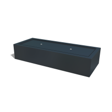 Aluminium watertafel 200x80x40-RAL9005 (zwart)-Inclusief LED-verlichting