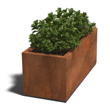 Cortenstaal gelaste plantenbak Rechthoek 120x50x50-met bodemplaat