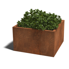 Cortenstaal gelaste plantenbak Vierkant 100x100x60-zonder bodemplaat