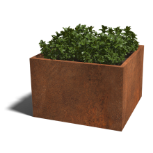 Cortenstaal gelaste plantenbak Vierkant 120x120x80-met bodemplaat