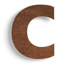 Cortenstaal (plak)huisnummer c - 10cm