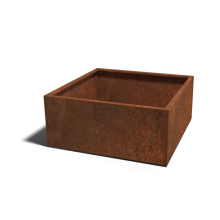 Cortenstaal gelaste plantenbak Vierkant 140x140x60-met bodemplaat
