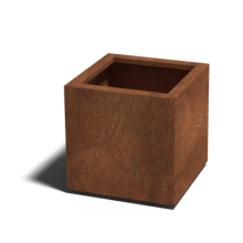 Cortenstaal gelaste plantenbak Vierkant 50x50x50-met bodemplaat