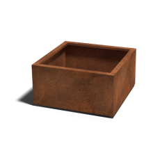 Cortenstaal gelaste plantenbak Vierkant 80x80x40-met bodemplaat