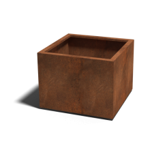 Cortenstaal gelaste plantenbak Vierkant 80x80x60-met bodemplaat