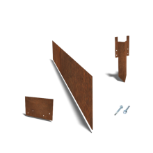 Cortenstaal kantopsluiting recht 150mm complete set per 24 meter