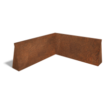 Cortenstaal keerwand binnenhoek 100x100cm (hoogte 50cm)