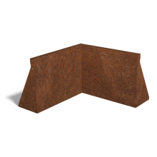 Cortenstaal keerwand binnenhoek 50x50cm (hoogte 40cm)
